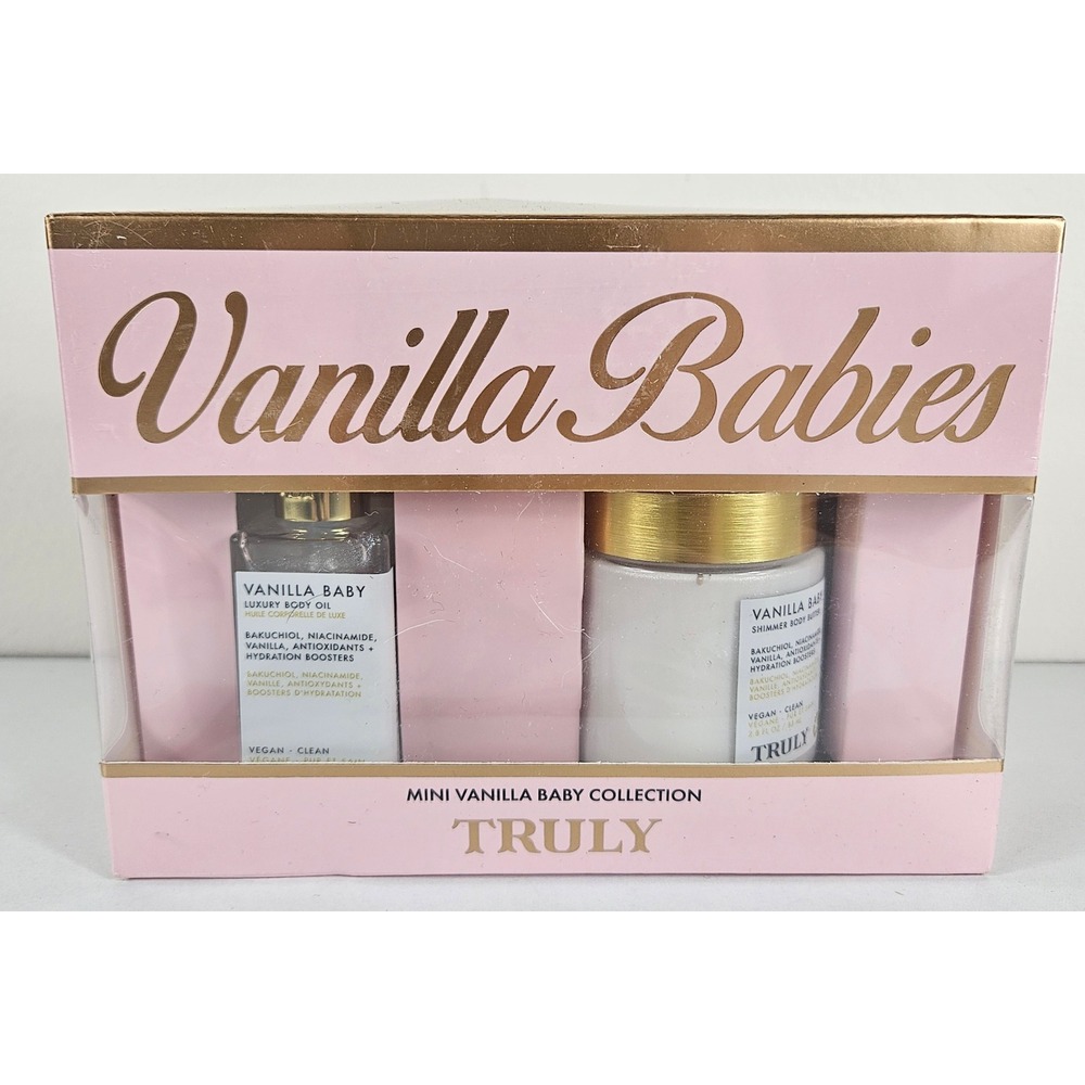 Truly Beauty Vanilla Babies Mini Collection Body Oil Shimmer Body Butter Set